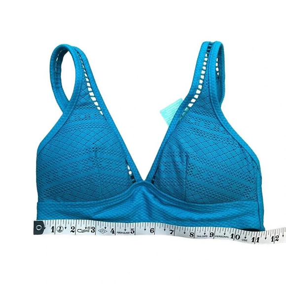 Sea Level Amazing Lace Long Line Tri Swim Bra Bikini Top Seafoam Blue Size 4 US - Picture 3 of 12